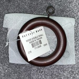 Pottery Barn Wood Double Small Drape Curtain Ring lightweight NWT